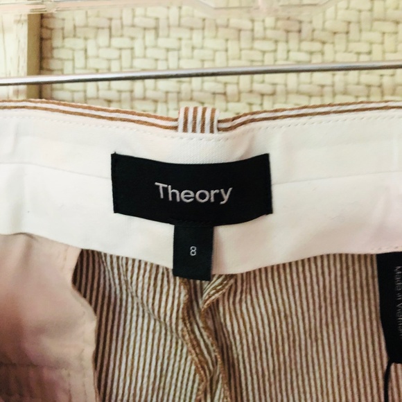 Theory Treeca 4  Seersucker Pants NWT Size 8 - Picture 6 of 7